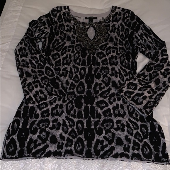 INC International Concepts Sweaters - INC animal print long sleeved sweater /tunic